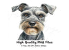 Miniature Schnauzer Face Clipart Bundle