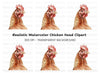 Detailed Hen Head Clipart Bundle