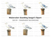 Seagull on Wooden Post Clipart Bundle