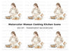 Stirring Pot Woman Clipart Bundle