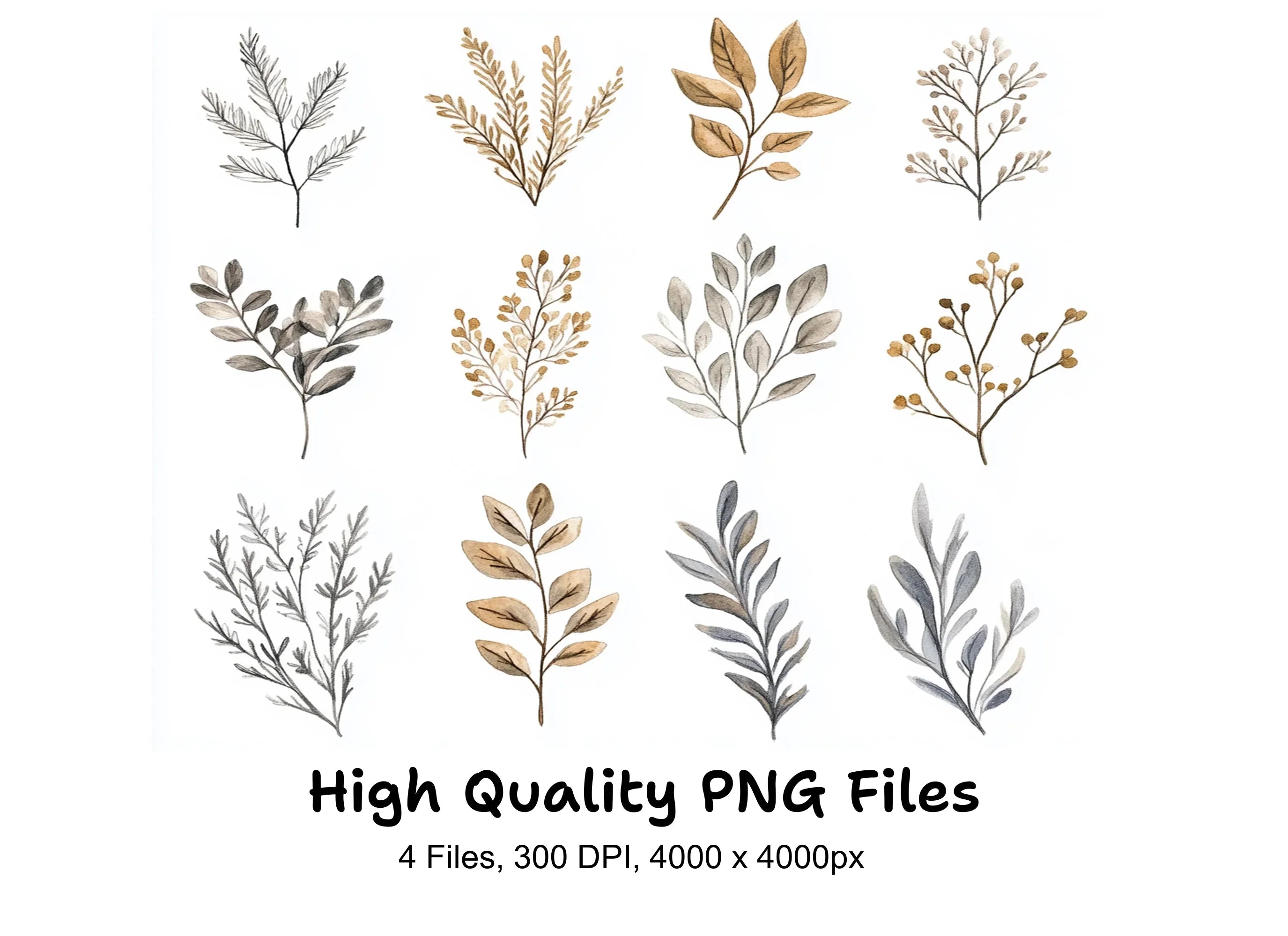 Autumn Botanical Clipart Bundle