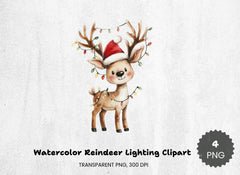 Reindeer Lighting Clipart Bundle - CraftNest - Digital Crafting and Art