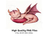 Cute Sleeping Dragon Clipart Bundle