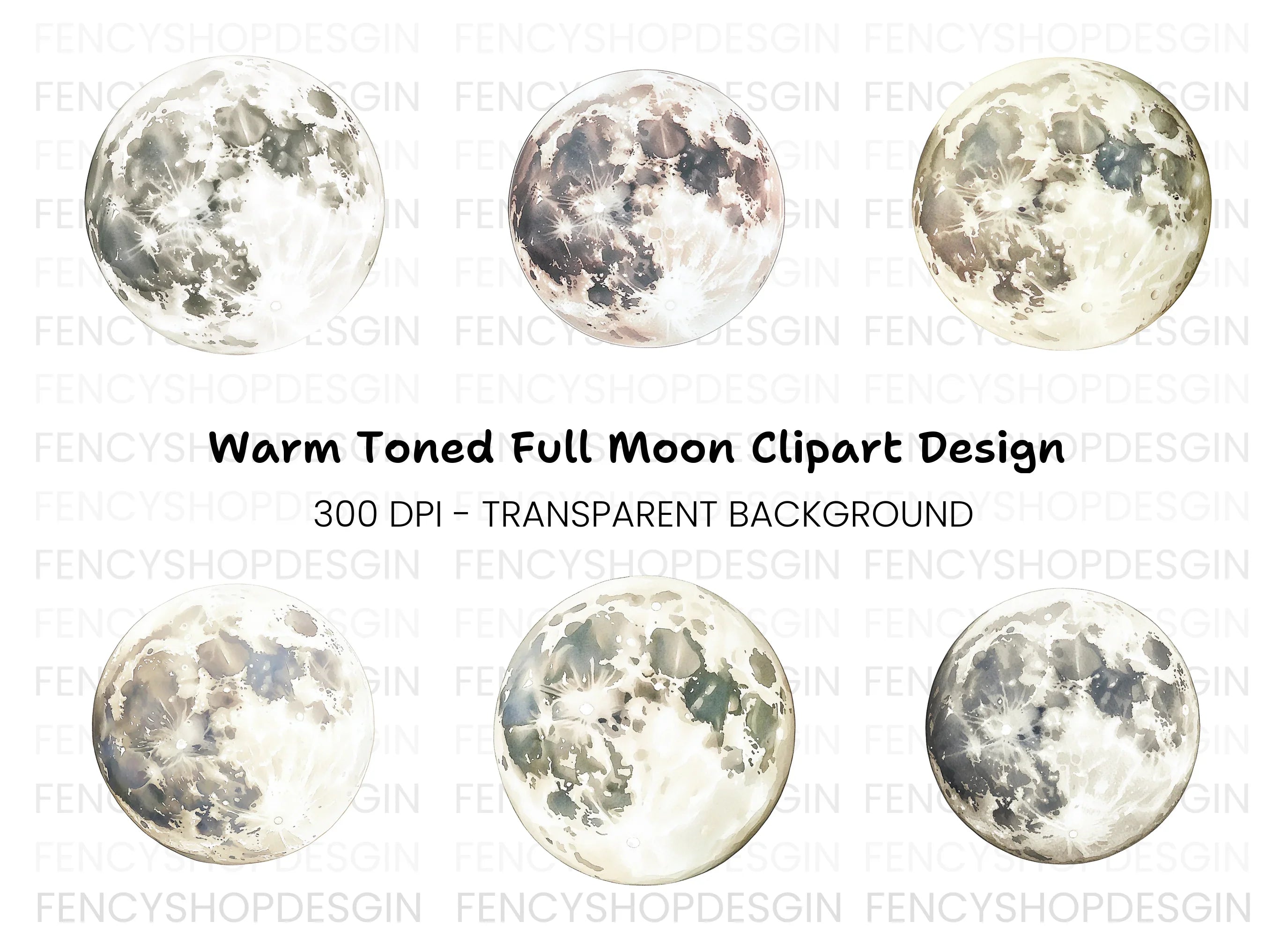 Ethereal Moon Clipart Bundle