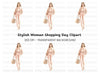 Stylish Woman Shopping Clipart Bundle