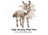 Baby Donkey Floral Wreath Clipart Bundle