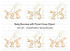 Baby Bunnies with Floral Vines Clipart Bundle