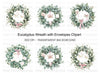 Eucalyptus Wreaths with Envelopes Clipart Bundle
