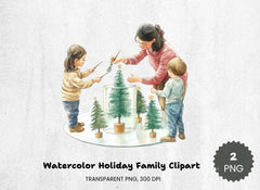Holiday Family Clipart Bundle - CraftNest - Digital Crafting and Art