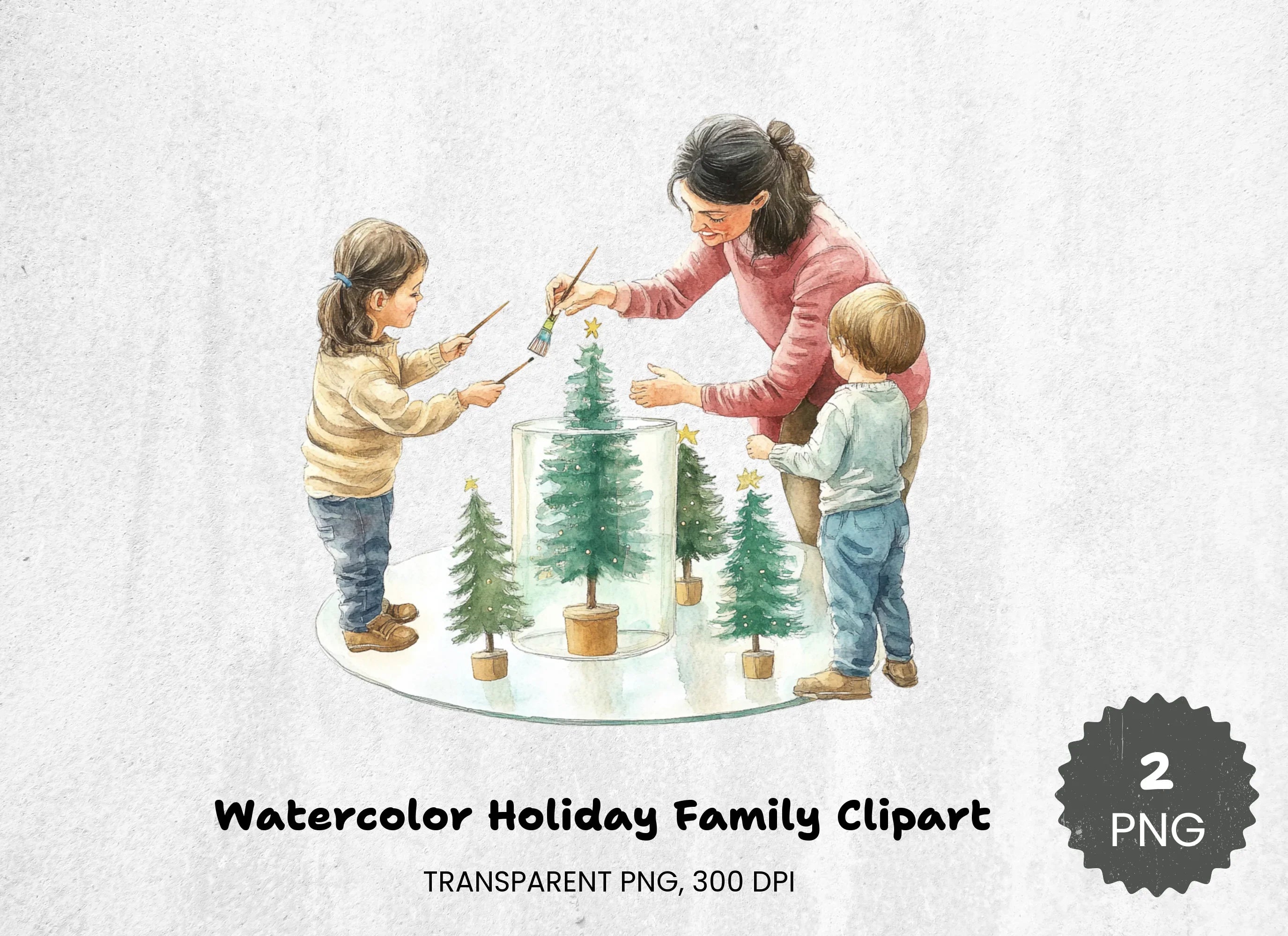 Holiday Family Clipart Bundle - CraftNest - Digital Crafting and Art