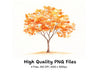 Golden Fall Trees Clipart Bundle