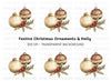 Christmas Ornaments and Holly Clipart Bundle