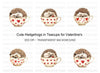 Cute Sleeping Hedgehogs in Heart Cups Clipart Bundle