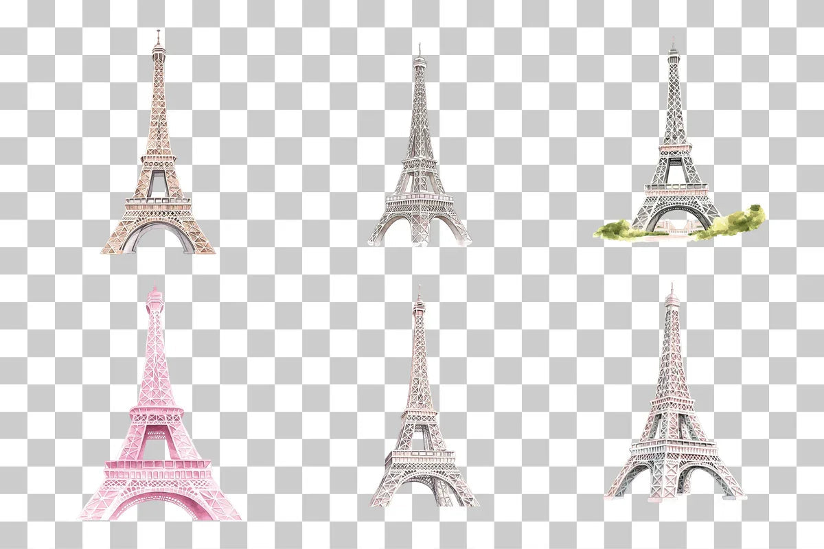 Eiffel Tower Pink Sky Clipart Bundle - CraftNest - Digital Crafting and Art