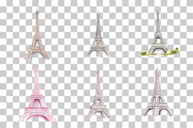 Eiffel Tower Pink Sky Clipart Bundle - CraftNest - Digital Crafting and Art