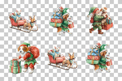 Santa and Dog Clipart Bundle - CraftNest - Digital Crafting and Art