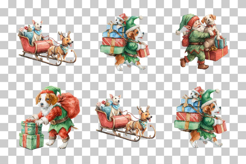 Santa and Dog Clipart Bundle - CraftNest - Digital Crafting and Art