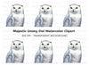 Majestic Snowy Owl Illustration Clipart Bundle