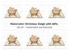 Christmas Sleigh with Gifts Clipart Bundle