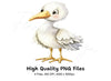 Adorable White Bird Clipart Bundle