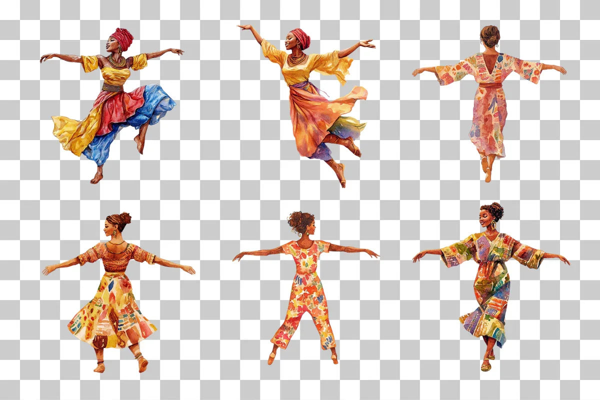 Dancing African Woman Clipart Bundle - CraftNest - Digital Crafting and Art