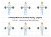 Barbell Workout Woman Clipart Bundle