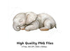 Sleeping Baby Elephant Clipart Bundle