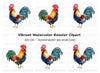 Vibrant Rooster Clipart Bundle