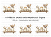 Farmhouse Kitchen Shelf Clipart Bundle