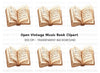 Open Vintage Music Book Clipart Bundle