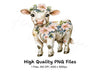 Cute Floral Calf Clipart Bundle