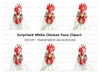 Funny Chicken Faces Clipart Bundle
