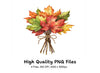Autumn Maple Leaf Bouquets Clipart Bundle