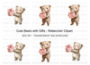 Cute Bears with Gifts Clipart Bundle