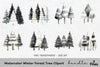Winter Forest Tree Clipart Bundle