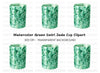 Tall Green Jade Swirl Pattern Clipart Bundle