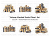 Vintage Book Stacks Clipart Bundle