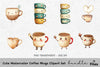 Cute Coffee Mugs Clipart Bundle