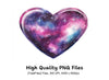 Sparkling Galaxy Heart Clipart Bundle