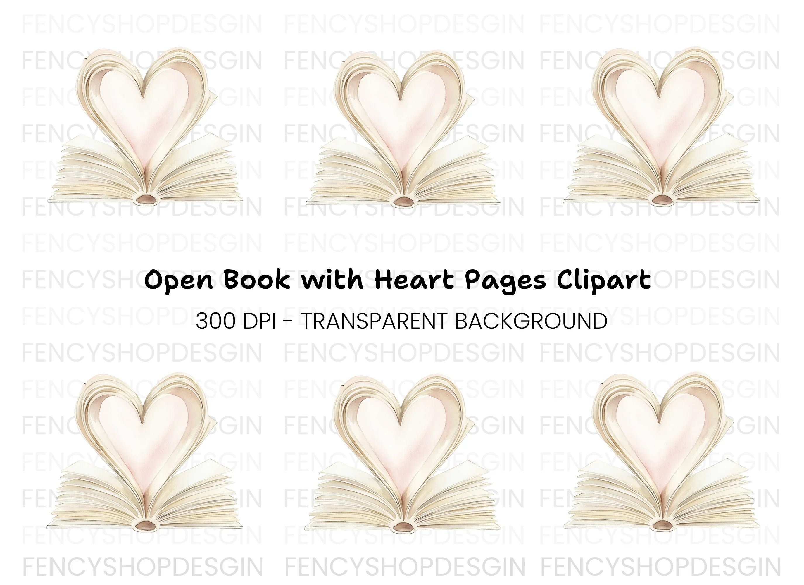 Heart Book Clipart Bundle