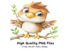 Cute Baby Sparrow Clipart Bundle