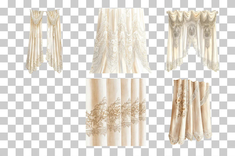 Vintage Lace Curtains Clipart Bundle - CraftNest - Digital Crafting and Art