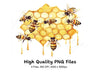 Busy Bees on Honeycomb Clipart Bundle