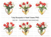 Tulips in Heart Vase Clipart Bundle