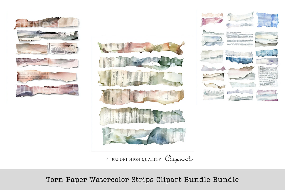 Torn Strips Clipart Bundle