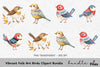 Vibrant Folk Birds Clipart Bundle
