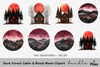 Dark Forest Cabin Blood Moon Clipart Bundle