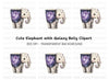 Galaxy Elephant Clipart Bundle