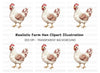White Chicken Clipart Bundle