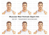 Handsome Fitness Man Portrait Clipart Bundle